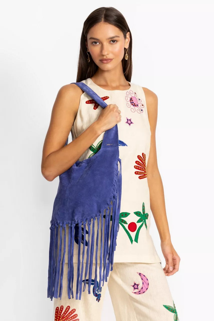 Johnny Was Women WESTERN ITALIAN SUEDE FRINGE BAG