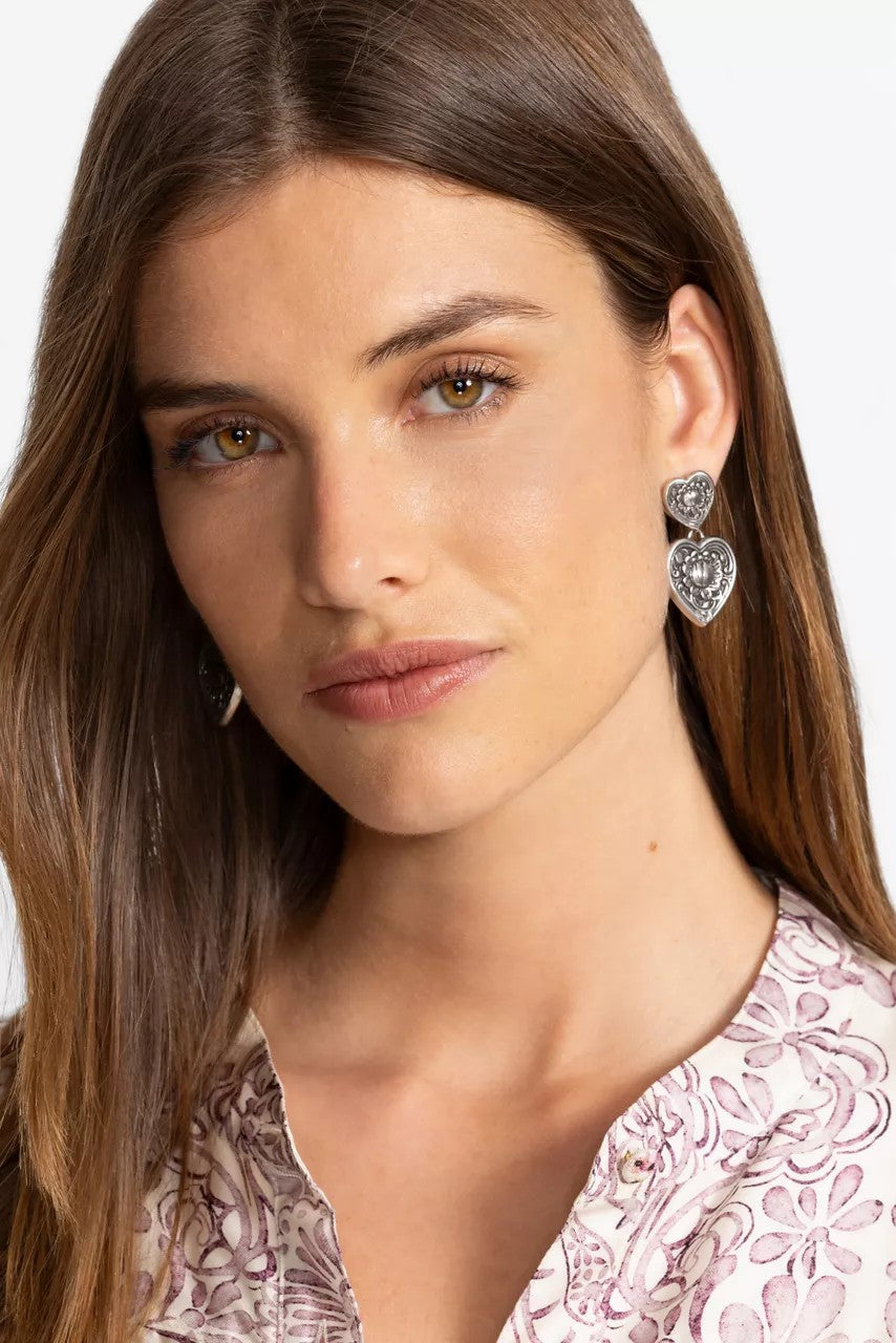 Johnny Was Women ANTIQUE HEART DROP EARRINGS