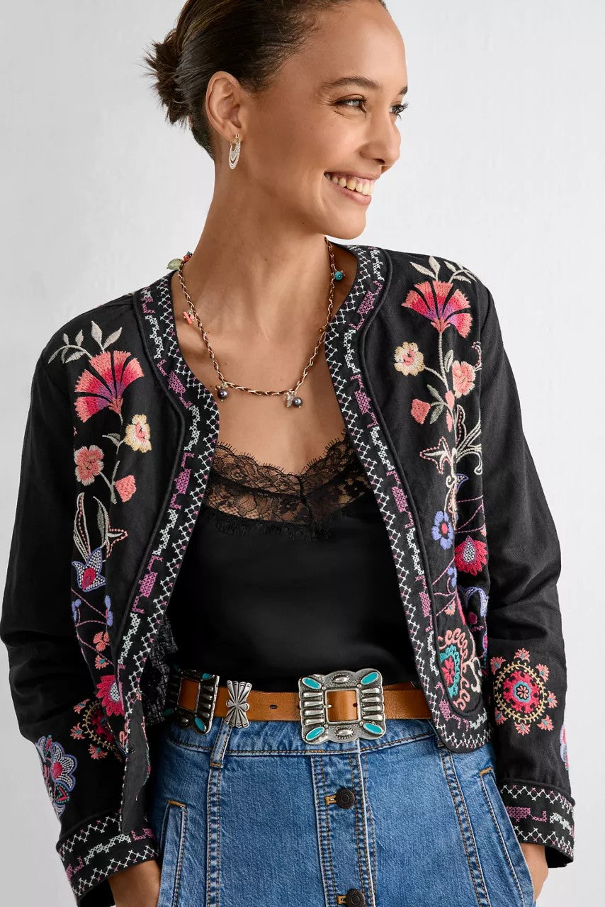 Johnny Was Women LINEN BOLERO JACKET
