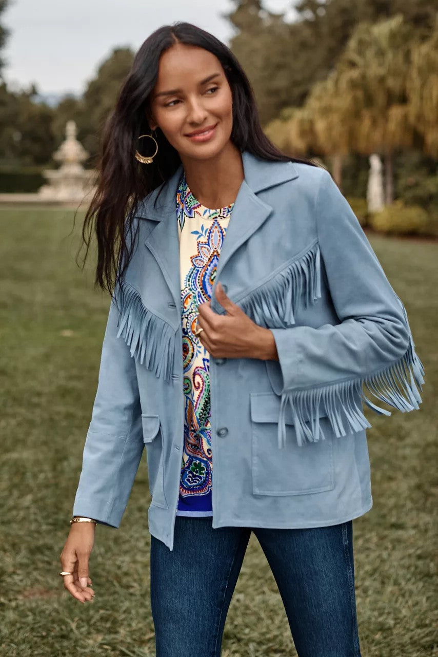 Johnny Was Women ITALIAN SUEDE FRINGE JACKET