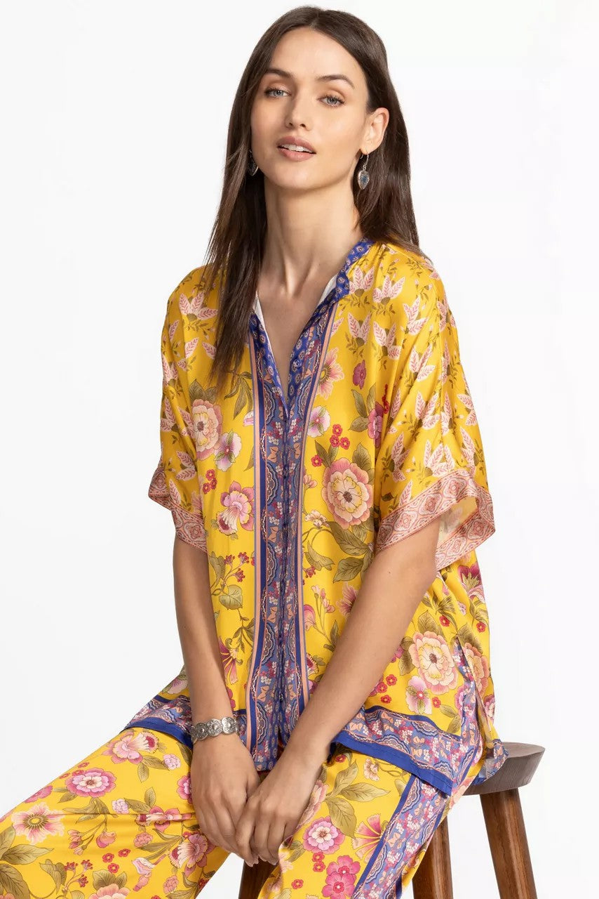 Johnny Was Women THE AUDREY SHORT SLEEVE MANDARIN COLLAR