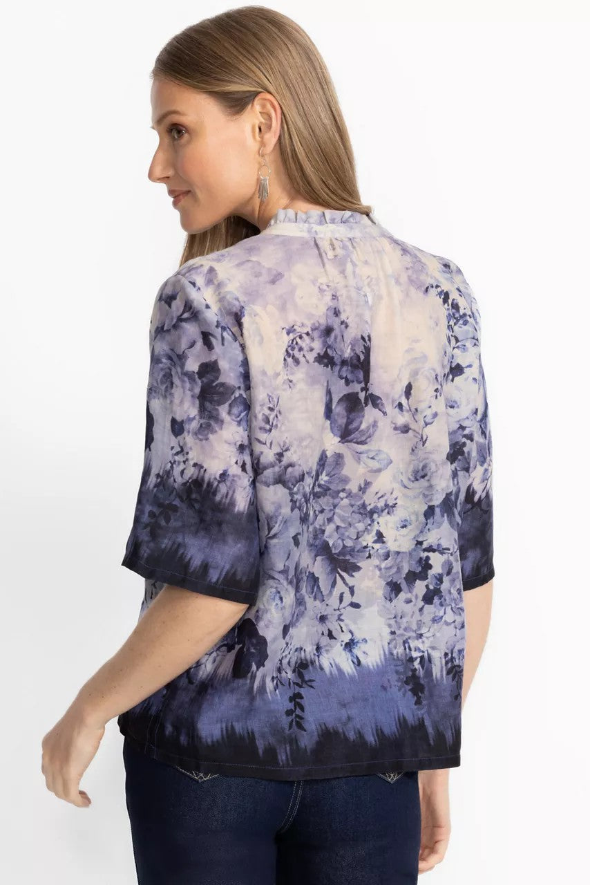 Johnny Was Women RUFFLE NECK SHIRT