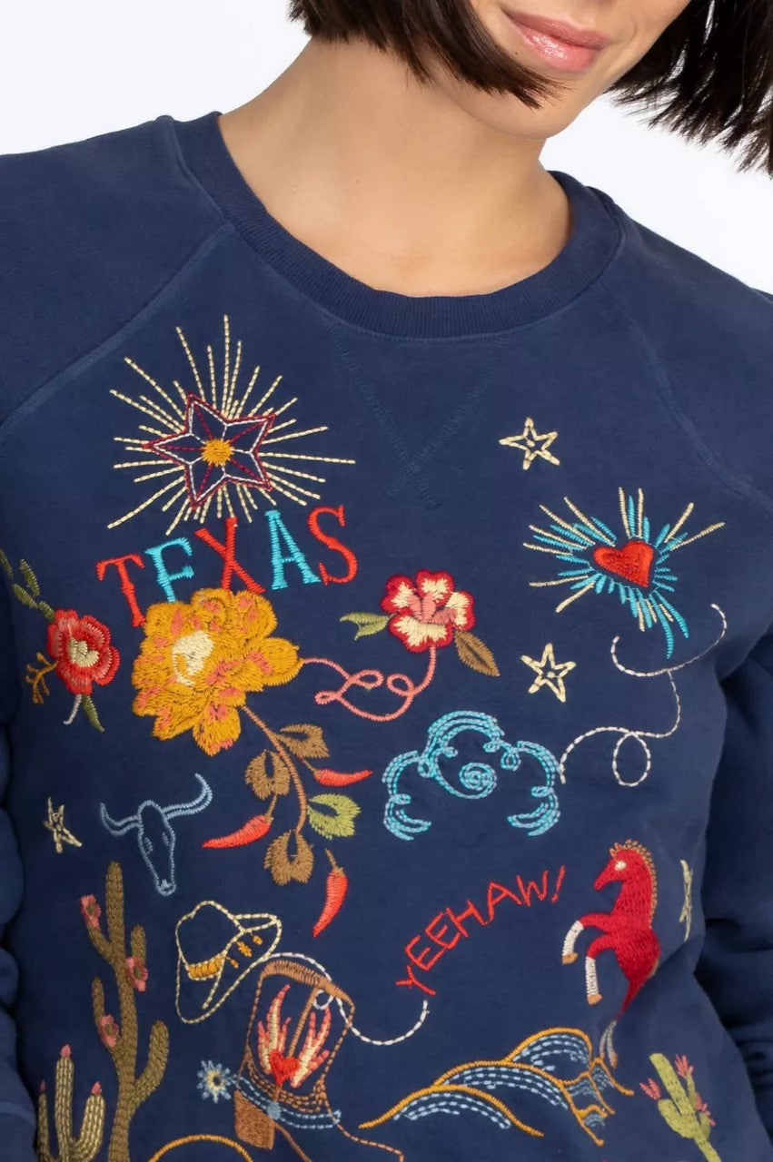 Johnny Was Women Texas Raglan Sweatshirt