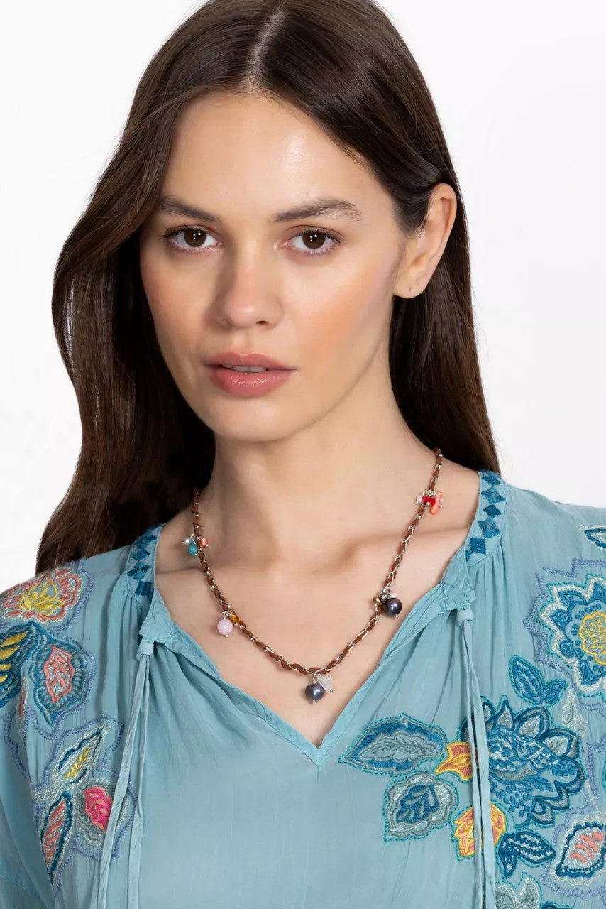 Johnny Was Women PRECIOUS PEARL CHARM NECKLACE