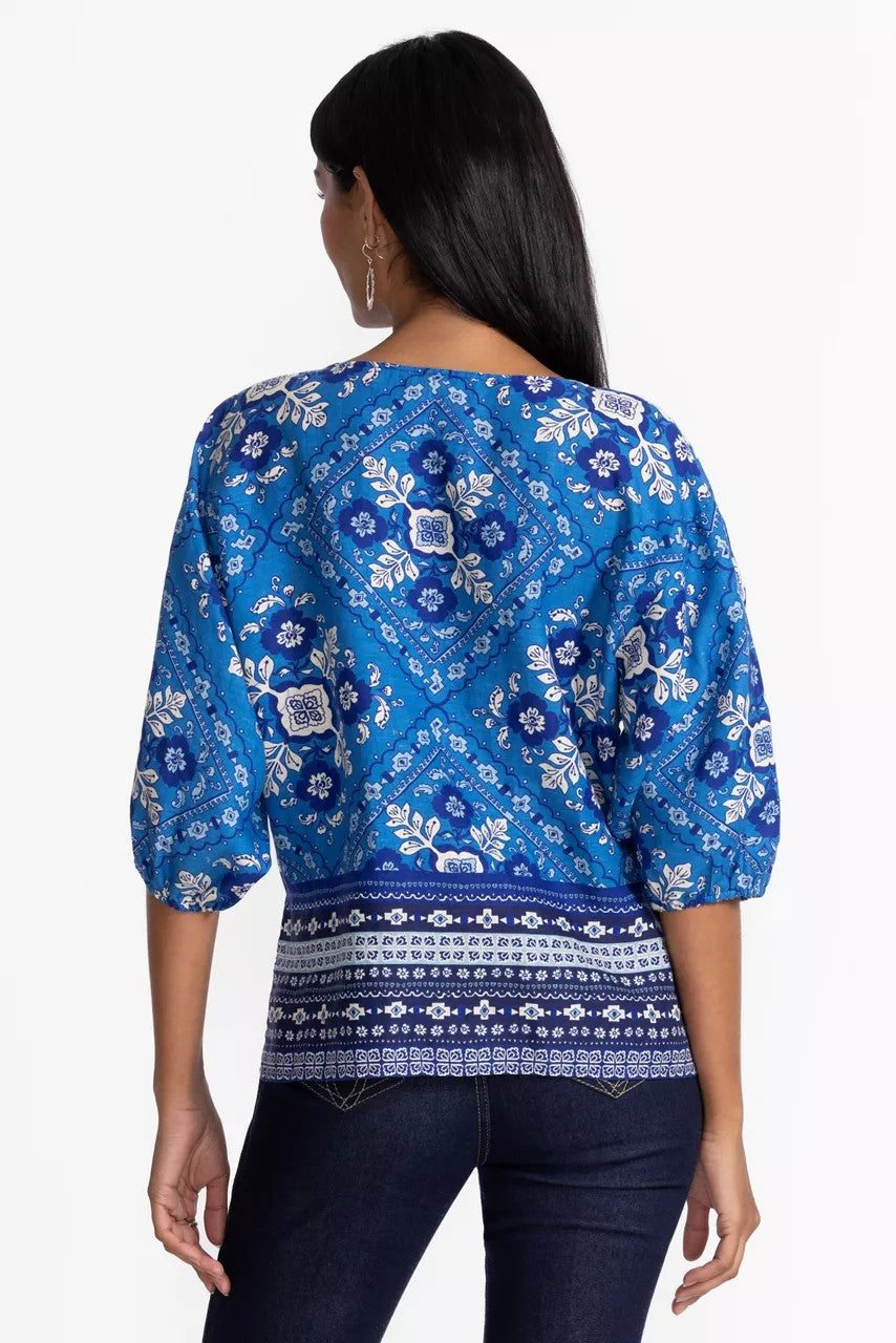 Johnny Was Women LINEN BOATNECK BLOUSE