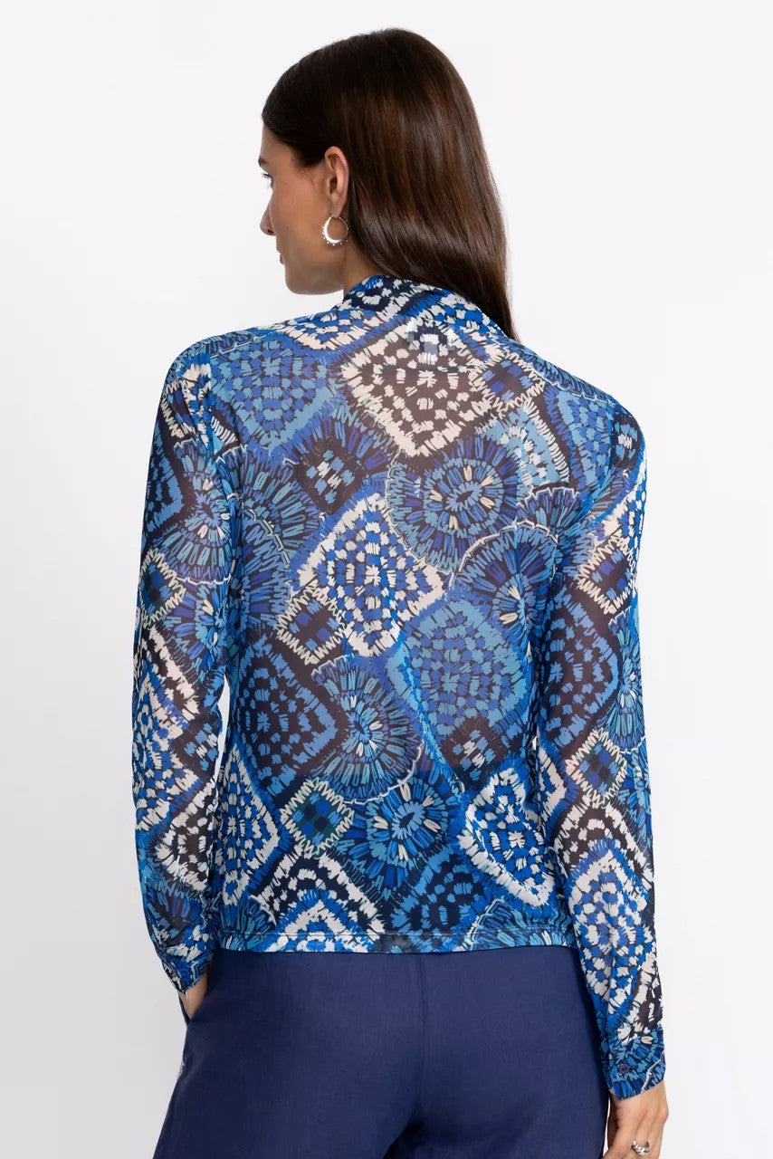 Johnny Was Women DEVIN MESH BUTTON DOWN SHIRT