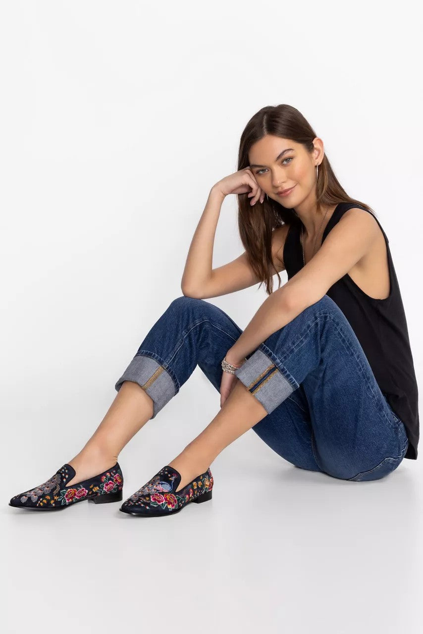Johnny Was Women DARNAHTA EMBROIDERED SMOKING LOAFER