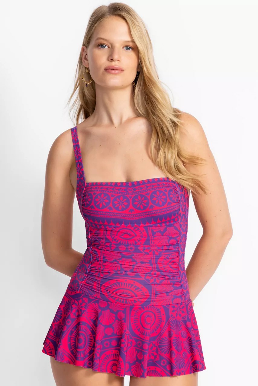 Johnny Was Women MARYSOL RUCHED SKIRTED ONE PIECE