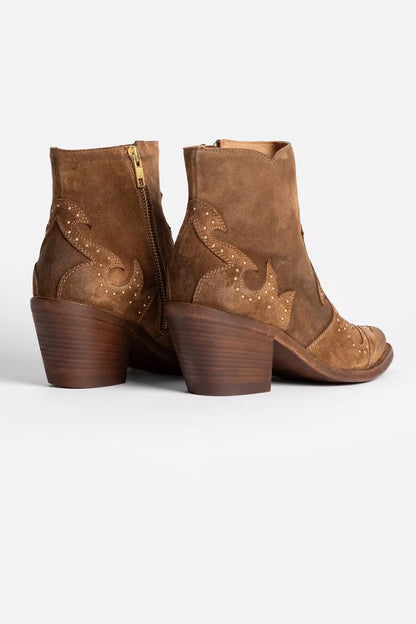 Johnny Was Women STUDDED ITALIAN SUEDE ANKLE BOOT