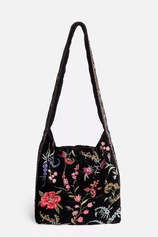 Johnny Was Women VELVET WIDE STRAP TOTE BAG