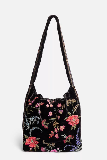 Johnny Was Women VELVET WIDE STRAP TOTE BAG