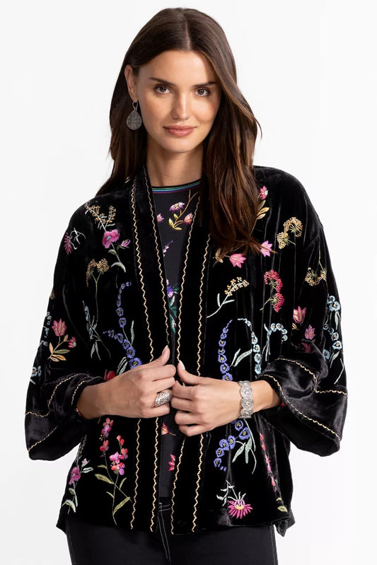 Johnny Was Women RELAXED SCHIFFLI CROPPED KIMONO