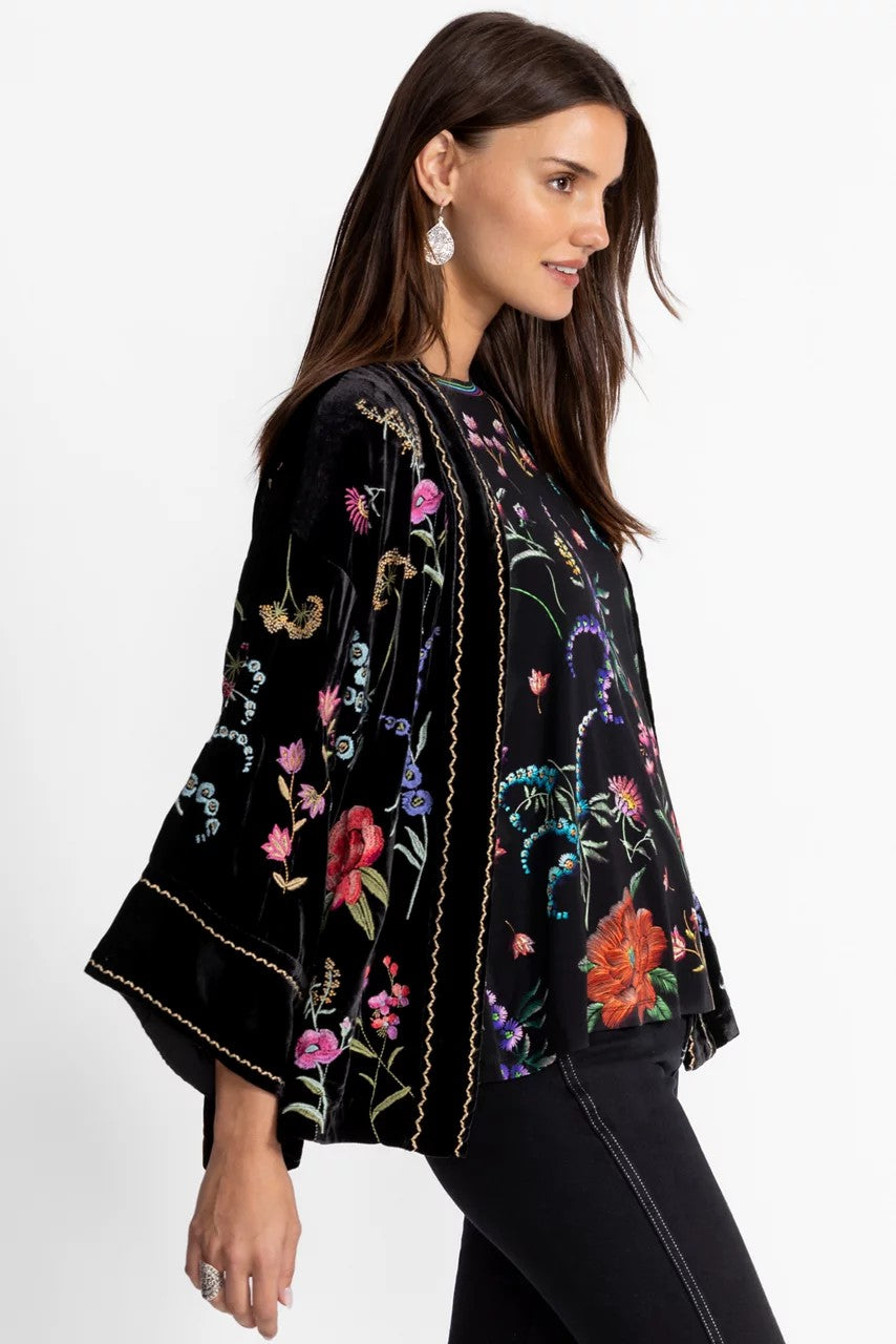 Johnny Was Women RELAXED SCHIFFLI CROPPED KIMONO