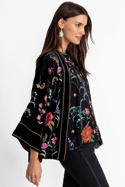 Johnny Was Women RELAXED SCHIFFLI CROPPED KIMONO