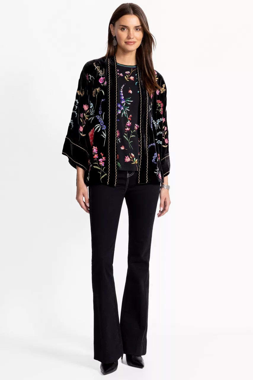 Johnny Was Women RELAXED SCHIFFLI CROPPED KIMONO