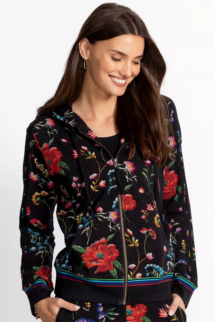 Johnny Was Women BEE ACTIVE ZIP FRONT HOODIE WITH TAPE