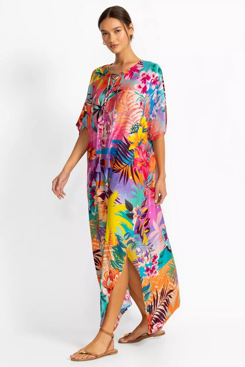 Johnny Was Women ZERU TIE NECK MAXI KAFTAN