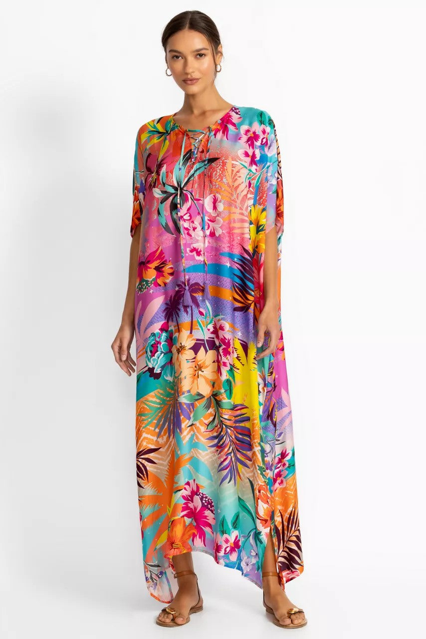 Johnny Was Women ZERU TIE NECK MAXI KAFTAN