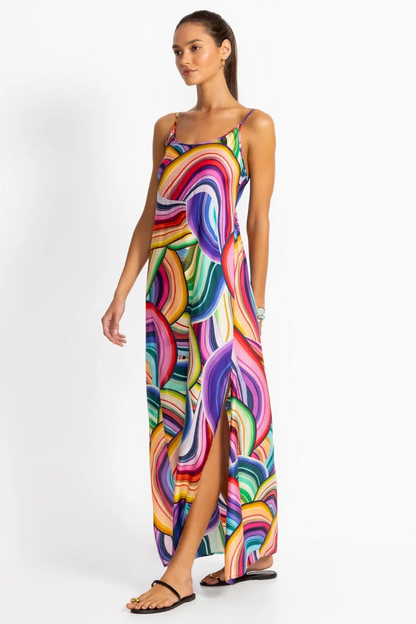 Johnny Was Women ABEL BACK SMOCKING SLIP MAXI DRESS