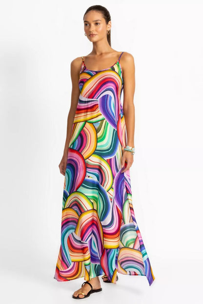 Johnny Was Women ABEL BACK SMOCKING SLIP MAXI DRESS