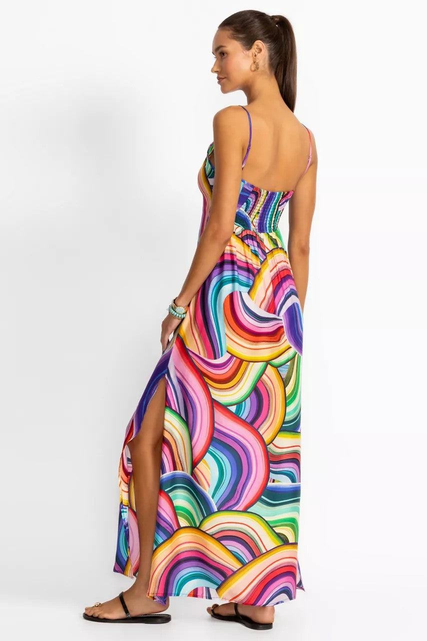 Johnny Was Women ABEL BACK SMOCKING SLIP MAXI DRESS