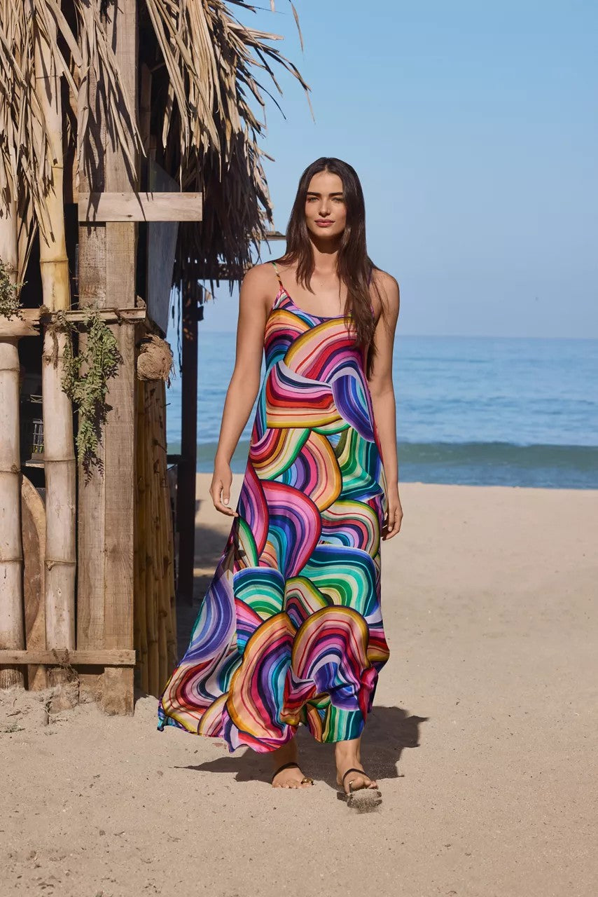 Johnny Was Women ABEL BACK SMOCKING SLIP MAXI DRESS