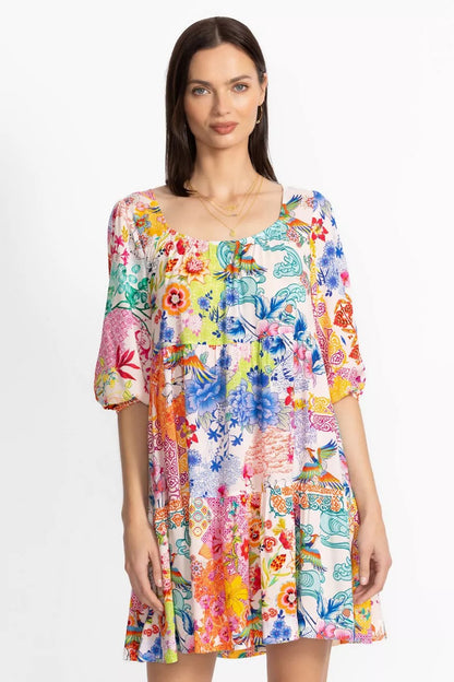 Johnny Was Women PAULA TIERED MINI DRESS