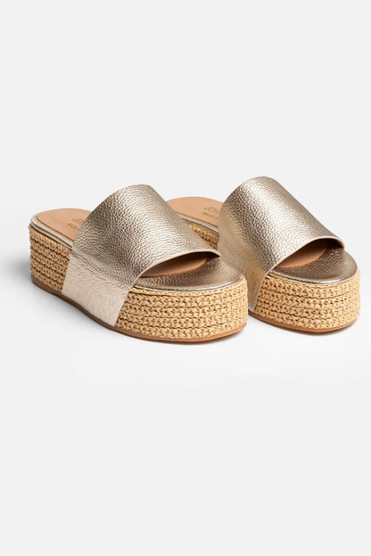 Johnny Was Women RAFFIA PLATFORM SLIDE