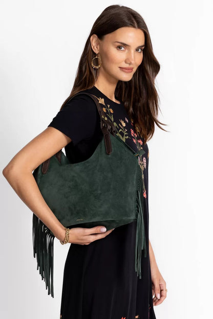 Johnny Was Women ITALIAN SUEDE FRINGE SHOPPER BAG