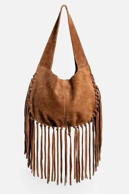 Johnny Was Women WESTERN ITALIAN SUEDE FRINGE BAG