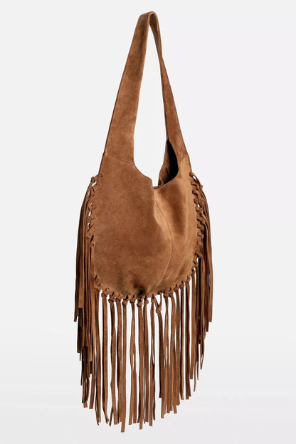 Johnny Was Women WESTERN ITALIAN SUEDE FRINGE BAG
