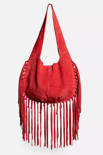 Johnny Was Women WESTERN ITALIAN SUEDE FRINGE BAG