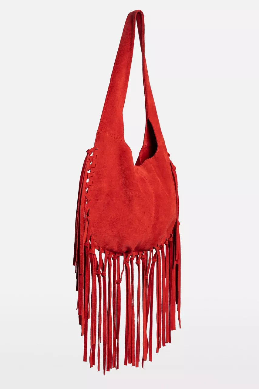 Johnny Was Women WESTERN ITALIAN SUEDE FRINGE BAG