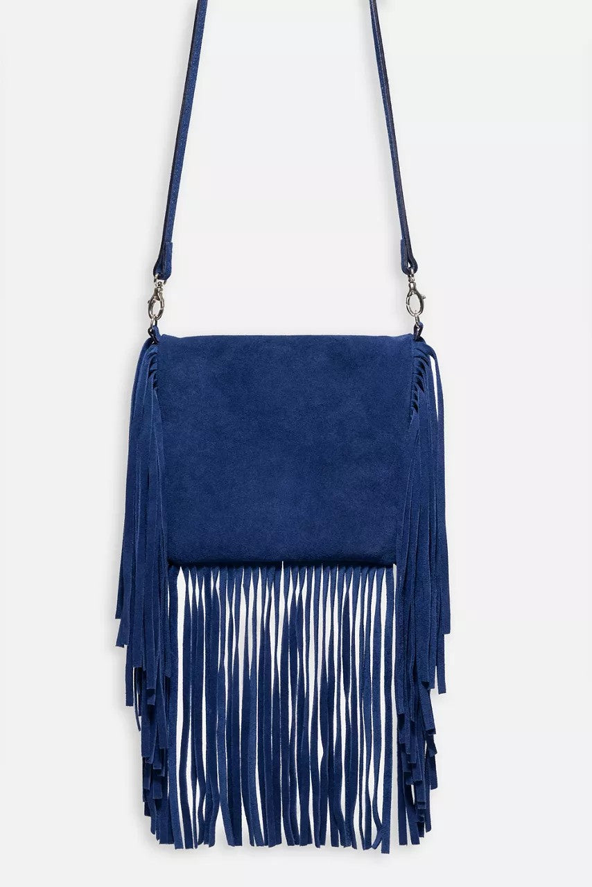 Johnny Was Women OCEANO ITALIAN SUEDE FOLDOVER FRINGE CROSSBODY