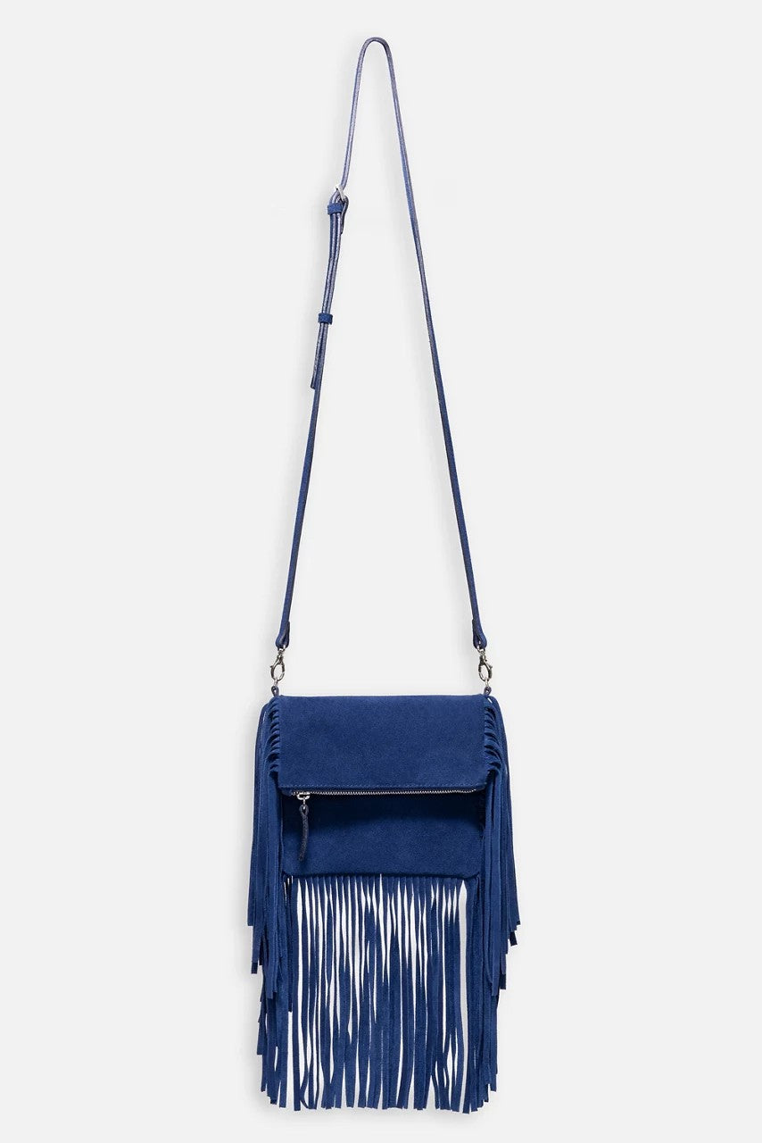Johnny Was Women OCEANO ITALIAN SUEDE FOLDOVER FRINGE CROSSBODY