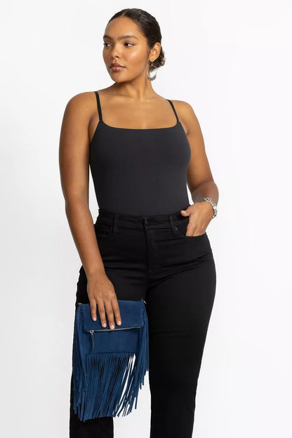 Johnny Was Women OCEANO ITALIAN SUEDE FOLDOVER FRINGE CROSSBODY