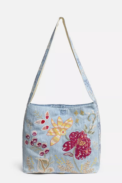Johnny Was Women WIDE STRAP DENIM TOTE BAG