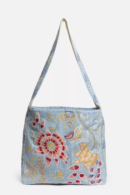 Johnny Was Women WIDE STRAP DENIM TOTE BAG