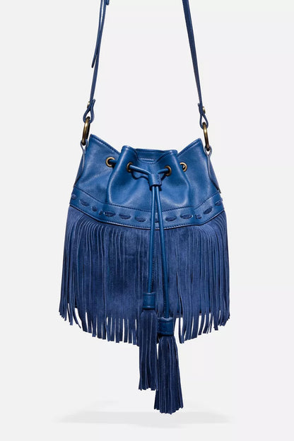 Johnny Was Women ITALIAN LEATHER FRINGE BUCKET BAG