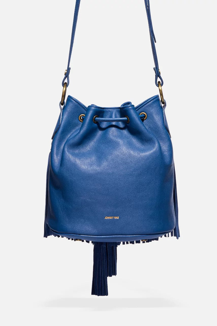 Johnny Was Women ITALIAN LEATHER FRINGE BUCKET BAG
