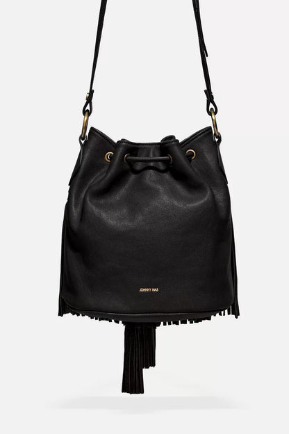 Johnny Was Women ITALIAN LEATHER FRINGE BUCKET BAG