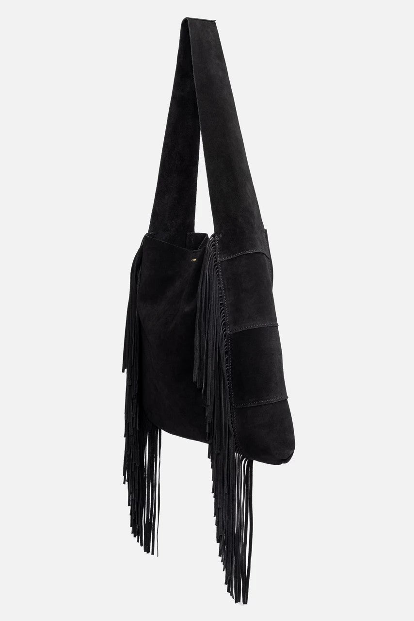 Johnny Was Women NERO ITALIAN SUEDE FRINGE HOBO