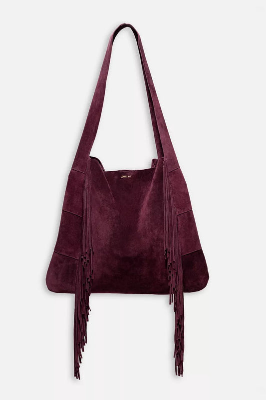 Johnny Was Women AMARONE ITALIAN SUEDE FRINGE HOBO