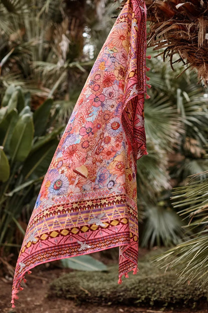 Johnny Was Women SAGE PINK SILK SCARF