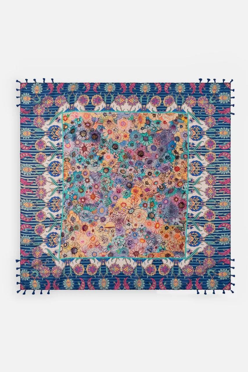 Johnny Was Women SAGE BLUE SILK SCARF