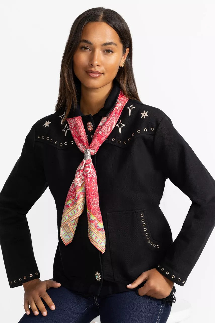 Johnny Was Women DENIM EMBROIDERY HEAD SCARF