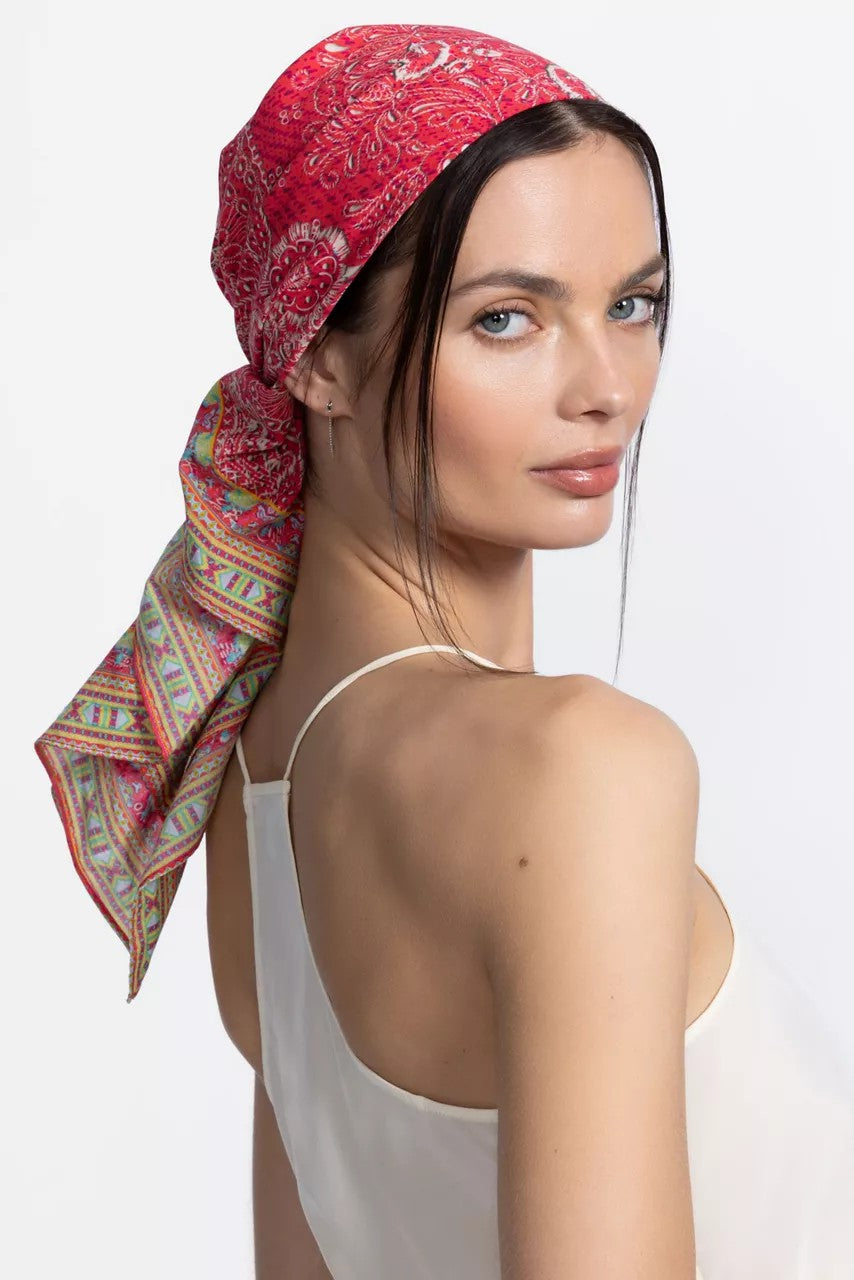 Johnny Was Women DENIM EMBROIDERY HEAD SCARF