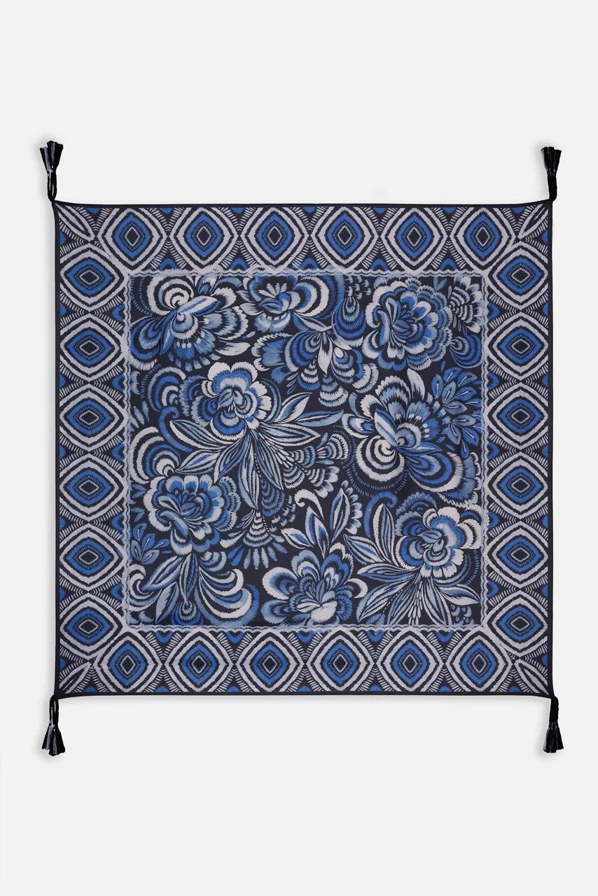 Johnny Was Women FEATHERY FLOWER SILK SCARF