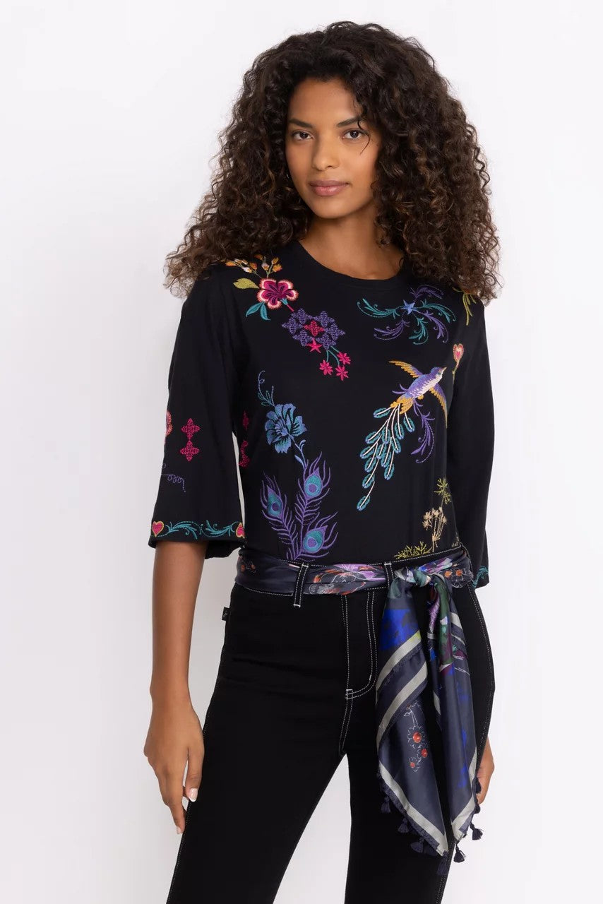 Johnny Was Women MIDNIGHT SILK SCARF