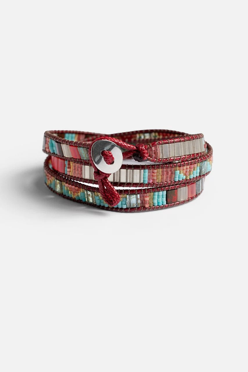 Johnny Was Women SANTA FE BURGUNDY WRAP BRACELET